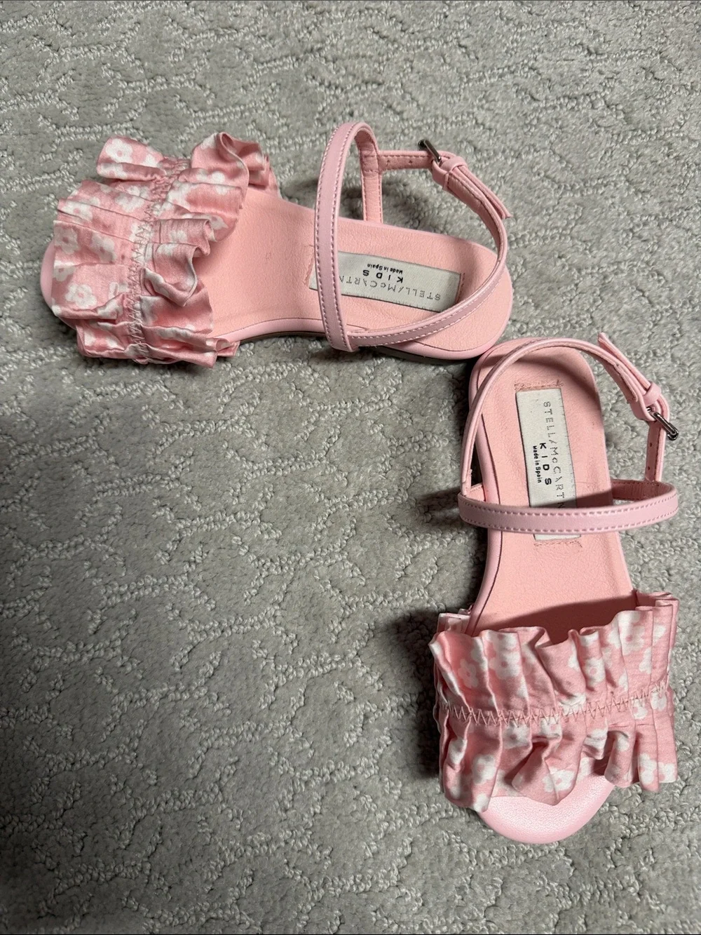 Stella McCartney Kids Light Pink Ruffle Strap Sandals